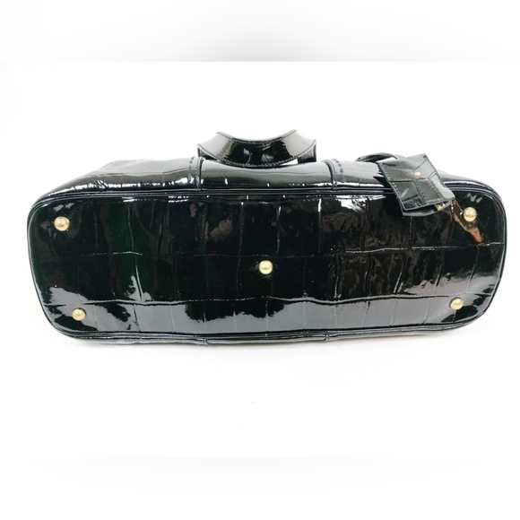 Like New Yves Saint Laurent YSL Crocodile-Skin Embossed Patent Leather Muse Bag - Picture 9 of 17